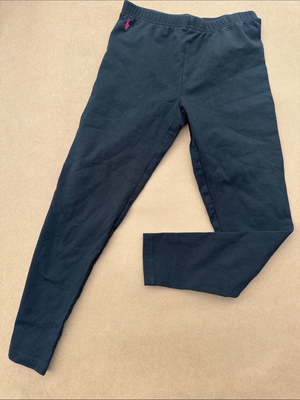 Polo by Ralph Lauren Black Leggings with Pink Polo Pony